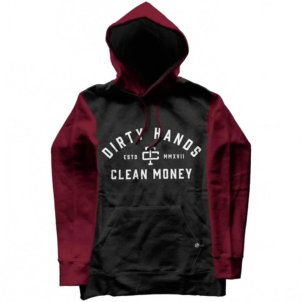 NEW TROLL CO. men's tone hoodie in maroon/dark nickel